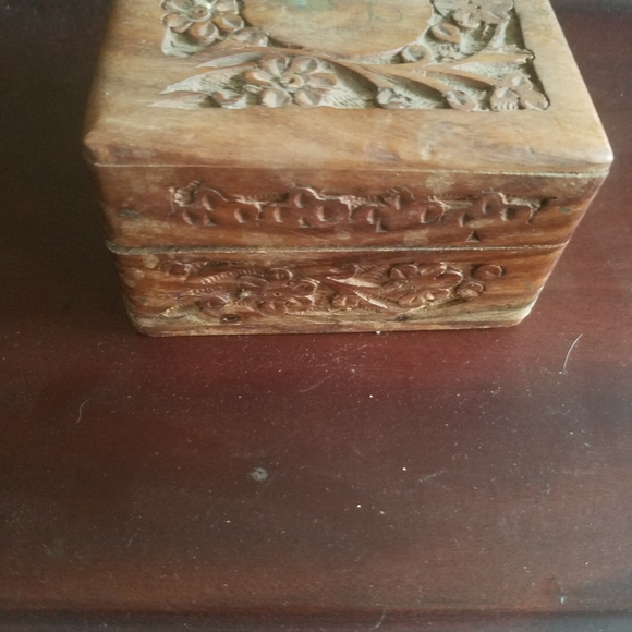 Hand Carved Teak Box - Picture 3 of 5